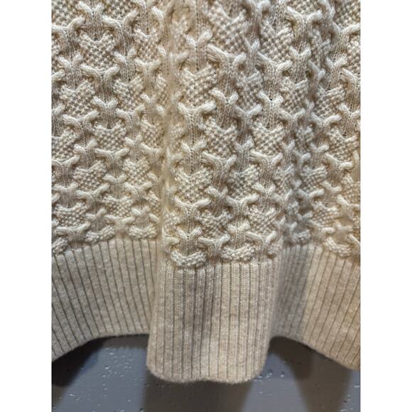 Tahari cableknit ivory wool blend turtleneck sweater women’s Xs - Picture 7 of 9
